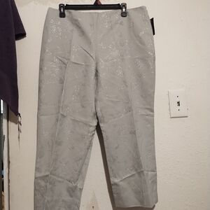 Apostrophe grey silver thread cropped pants